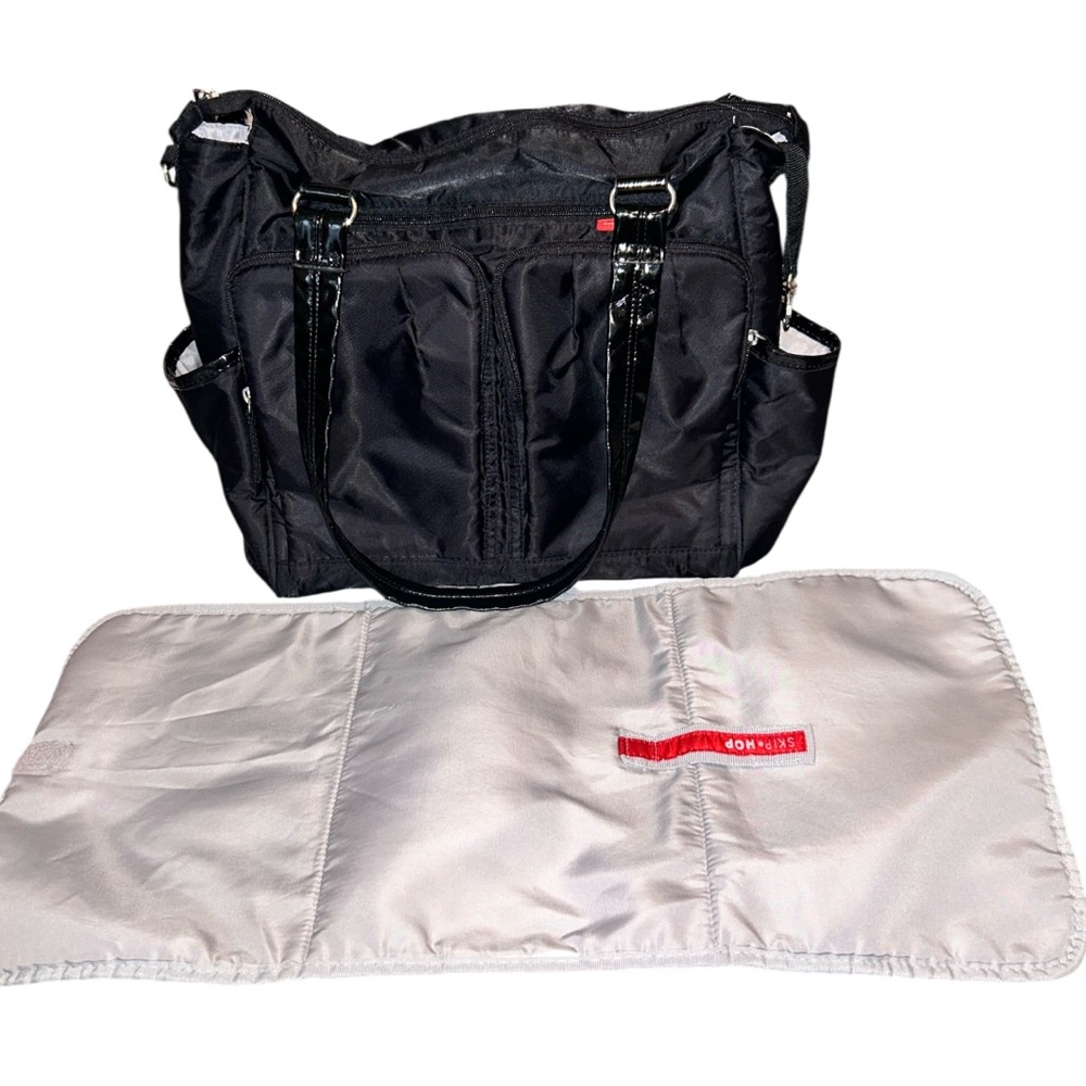 Skip Hop Black Diaper Bag with Diaper Pad